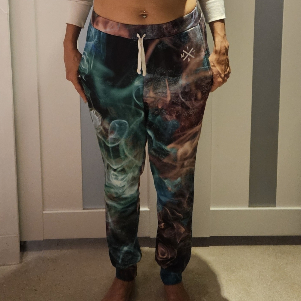 Multicolor Abstract Jogger Pants - Picture 2 of 4